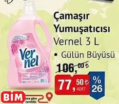 VERNEL ÇAMAŞIR YUMUŞATICISI GÜLÜN BÜYÜSÜ 3 L